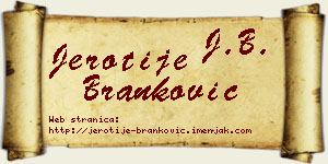 Jerotije Branković vizit kartica
